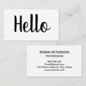 専門の最小主義のはっきりしたなこんにちはの名刺 名刺 (正面/裏面)