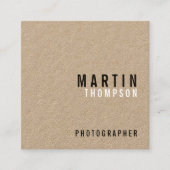 専門の最小主義のクラフト紙 スクエア名刺 (正面)