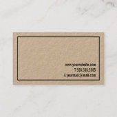 専門の最小主義のクラフト紙 名刺 (裏面)