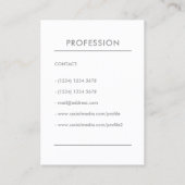 専門の最小主義のスタイル 名刺 (裏面)