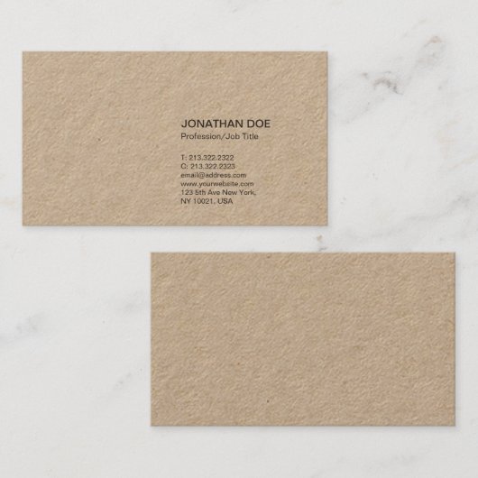 専門の最小主義のモダンで明白な優れたクラフト 名刺 (正面/裏面)