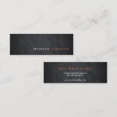 専門の最小主義のモダンで黒い黒板 スキニー名刺 (正面/裏面)
