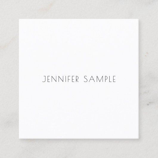 専門の最小主義のモダンなテンプレートの贅沢 スクエア名刺 (正面)