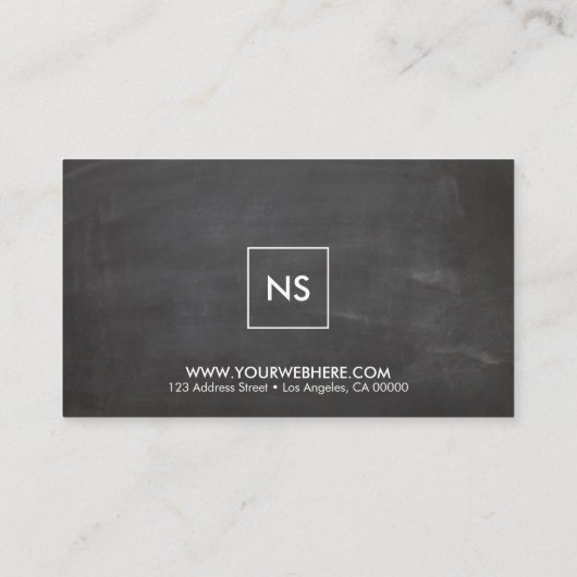 専門の最小主義のモダンなレイアウトの黒板 名刺 (裏面)