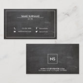 専門の最小主義のモダンなレイアウトの黒板 名刺 (正面/裏面)