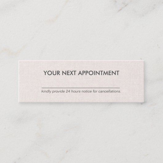 専門の最小主義のリネン小型アポイントメント スキニー名刺 (正面)