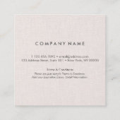 専門の最小主義のリネン正方形のロイヤリティカード スクエア名刺 (裏面)