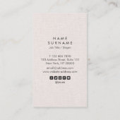 専門の最小主義のリネン縦のアポイントメント 名刺 (裏面)