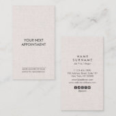 専門の最小主義のリネン縦のアポイントメント 名刺 (正面/裏面)