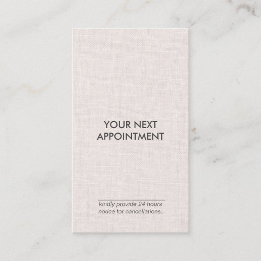 専門の最小主義のリネン縦のアポイントメント 名刺 (正面)