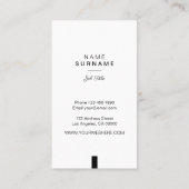 専門の最小主義のレイアウトきれいなB&Wの垂直 名刺 (裏面)