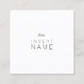 専門の最小主義の明白なNoirとBlanc スクエア名刺 (正面)