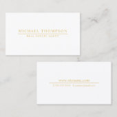 専門の最小主義の白および金ゴールド 名刺 (正面/裏面)