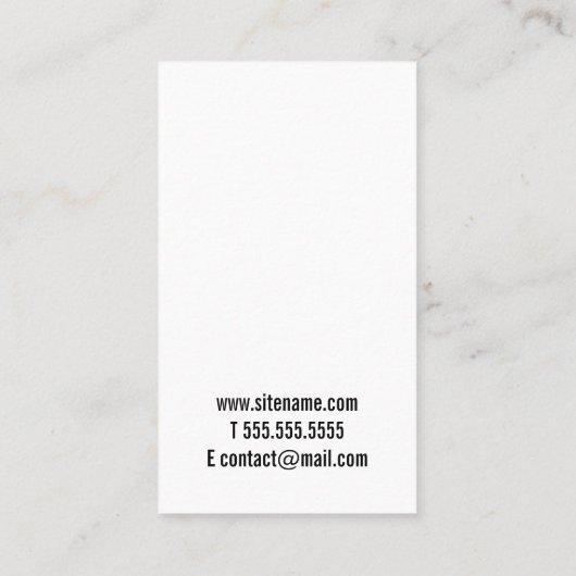 専門の最小主義の白黒 名刺 (裏面)