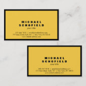 専門の最小主義の黒くおよび黄色 名刺 (正面/裏面)