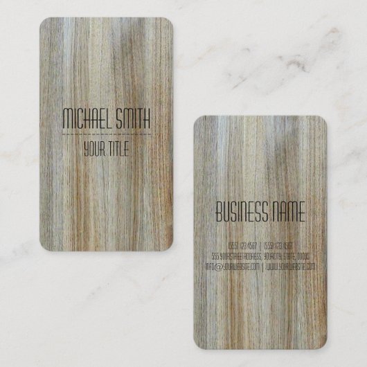 専門の木製の穀物の一見#9 名刺 (正面/裏面)