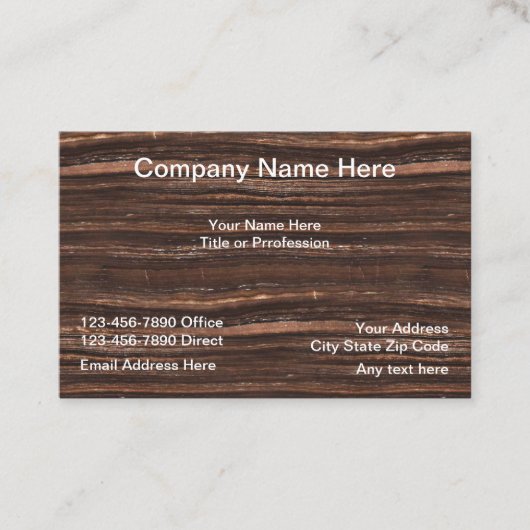 専門の木製の背景 名刺 (正面)