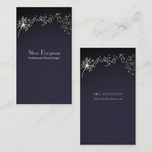 専門の歌手オペラ先生の学校のスタジオ 名刺 (正面/裏面)