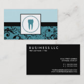 専門の歯科: ダマスク織の歯 名刺 (正面/裏面)