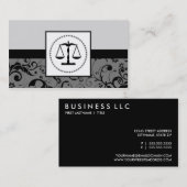 専門の法律: ダマスク織の正義のスケール 名刺 (正面/裏面)