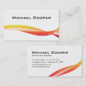 専門の波の名刺のオレンジ黄色W 名刺 (正面/裏面)