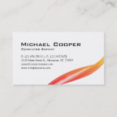 専門の波の名刺のオレンジ黄色W 名刺 (裏面)