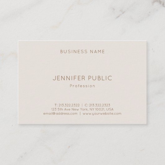 専門の洗練された明白で贅沢なモダン 名刺 (裏面)