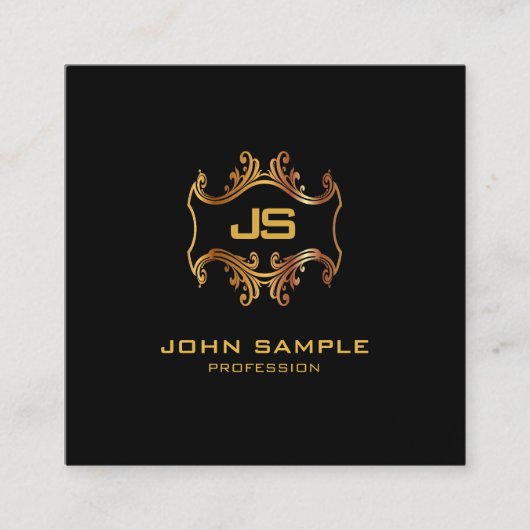 専門の洗練された贅沢な絹の正方形 スクエア名刺 (正面)