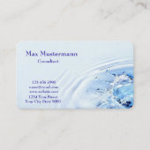 専門の淡いブルーの水しぶきの名刺 名刺 (正面)