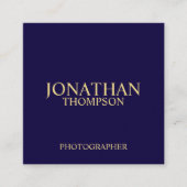 専門の濃紺および金ゴールド スクエア名刺 (正面)