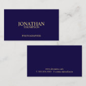 専門の濃紺および金ゴールド 名刺 (正面/裏面)