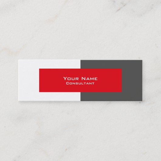 専門の灰色および赤い名刺のテンプレート スキニー名刺 (正面)
