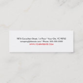 専門の灰色および赤い名刺のテンプレート スキニー名刺 (裏面)