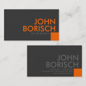 専門の灰色のオレンジビジネスプロフィールカード 名刺 (正面/裏面)