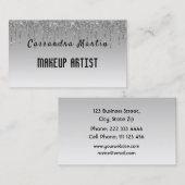 専門の点滴注入の銀のグリッターのメーキャップアーティスト 名刺 (正面/裏面)