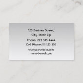 専門の点滴注入の銀のグリッターのメーキャップアーティスト 名刺 (裏面)