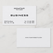 専門の白く明白でエレガントでモダンなシンプル 名刺 (正面/裏面)