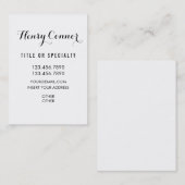 専門の白人の縦板 名刺 (正面/裏面)