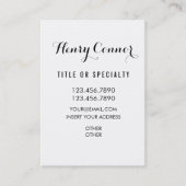 専門の白人の縦板 名刺 (正面)