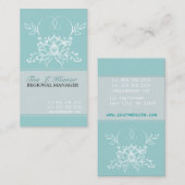 専門の白蓮教の淡い色のなティール（緑がかった色）純度の花柄 名刺 (正面/裏面)