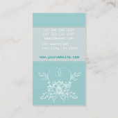 専門の白蓮教の淡い色のなティール（緑がかった色）純度の花柄 名刺 (裏面)