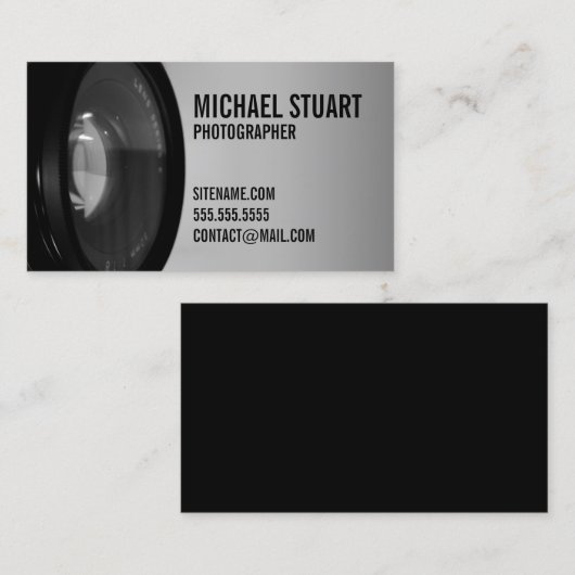 専門の白黒写真撮影 名刺 (正面/裏面)