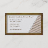 専門の管理のマホガニーのアーガイル柄のな点検 名刺 (裏面)