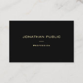 専門の粋でモダンでエレガントな金ゴールドの名前 名刺 (正面)