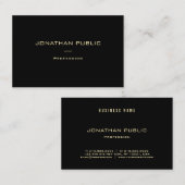 専門の粋でモダンでエレガントな金ゴールドの名前 名刺 (正面/裏面)