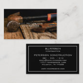 専門の素朴な建設請負業者のハンマー 名刺 (正面/裏面)