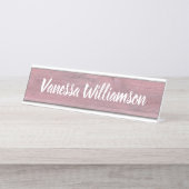 専門の素朴な木製の一見のモノグラムのオフィス デスクネームプレート (正面)