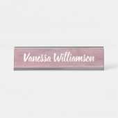 専門の素朴な木製の一見のモノグラムのオフィス デスクネームプレート (正面)