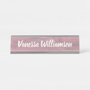 専門の素朴な木製の一見のモノグラムのオフィス デスクネームプレート