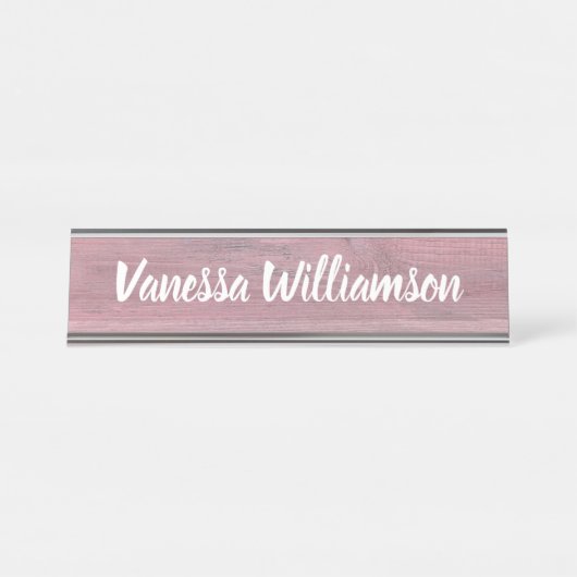 専門の素朴な木製の一見のモノグラムのオフィス デスクネームプレート (正面)